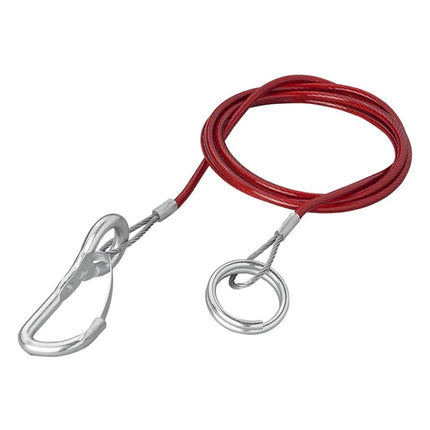 GK-12325 1,5 meter breekkabel met haak en ring voor geremde aanhanger en caravan - rood