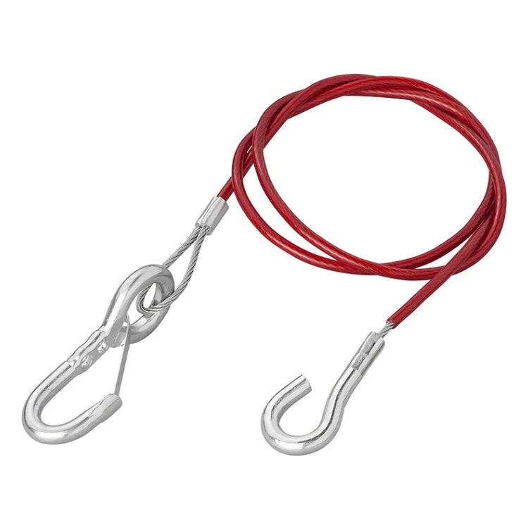 GK-12327 1 meter breekkabel met knijphaak voor geremde aanhanger en caravan - rood