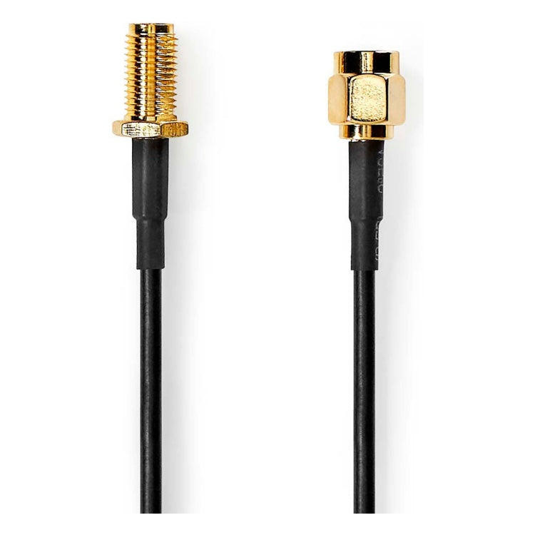 GK-12349 1 meter SMA-antennekabel SMA male naar SMA female RG174 zwart