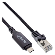 GK-12430 2 meter USB 3.2 Gigabit-netwerkadapterkabel - USB-C naar RJ45 - Cat.6 - zwart