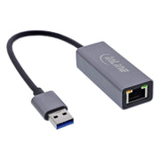 GK-12432 15 cm InLine USB-A naar RJ45 netwerkadapter - USB 3.0 - Gigabit Ethernet - Zwart