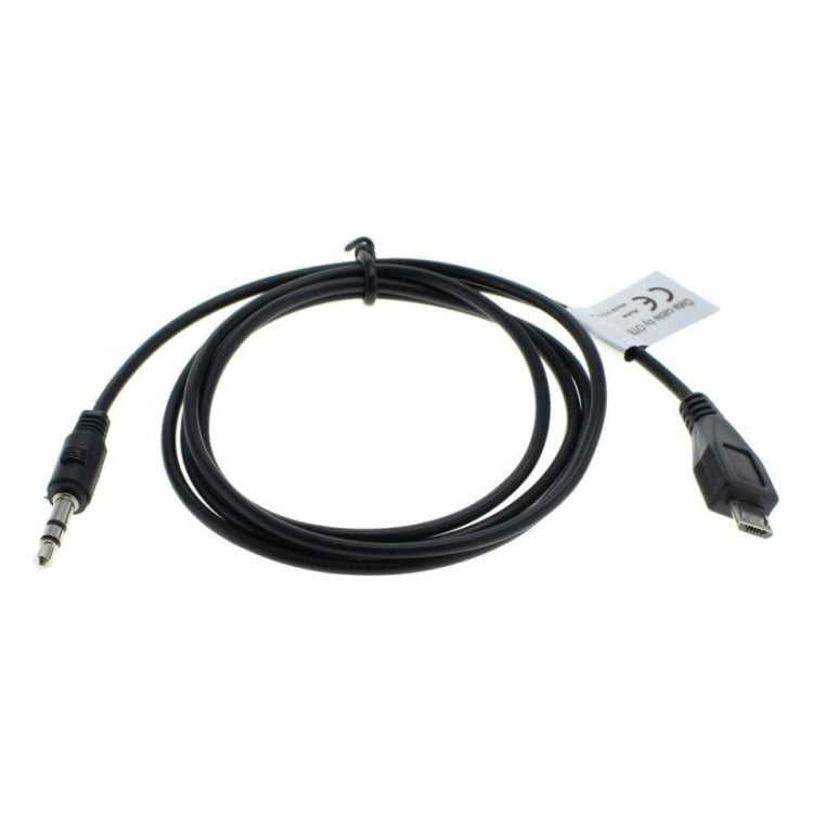 GK-12452 1 meter OTB audio-adapterkabel - Micro-USB naar 3,5 mm jack stereo - Zwart