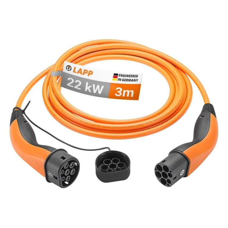 GK-12508 3 meter LAPP Type 2 laadkabel - 22 kW - 32 A - 3-fase - oranje