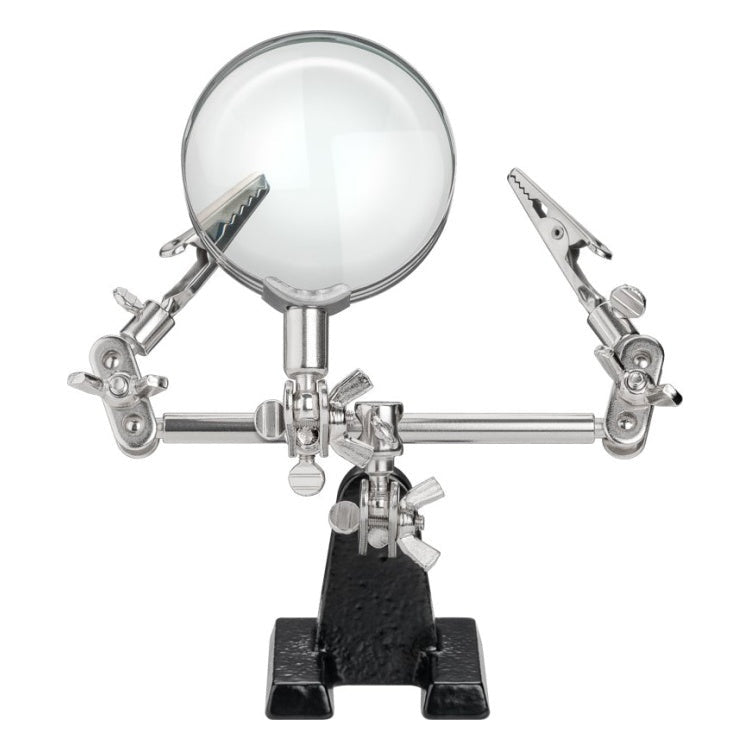 GK-12534 Goobay derde hand soldeerhulp met vergrootglas - 2,5× vergroting - 2 krokodillenklemmen