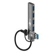 GK-12542 2-in-1 4-poorts USB Hub met USB-A en USB-C - USB 3.2, 5 Gbit/s