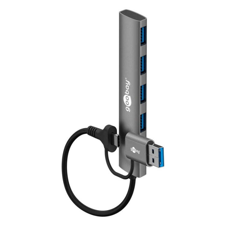 GK-12542 2-in-1 4-poorts USB Hub met USB-A en USB-C - USB 3.2, 5 Gbit/s