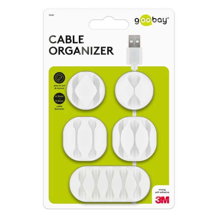 GK-12563 Kabelmanagement Set - 5-delig - Wit