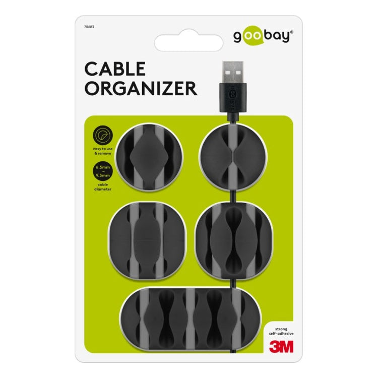 GK-12564 Kabelmanagement Set - 5-delig - Zwart