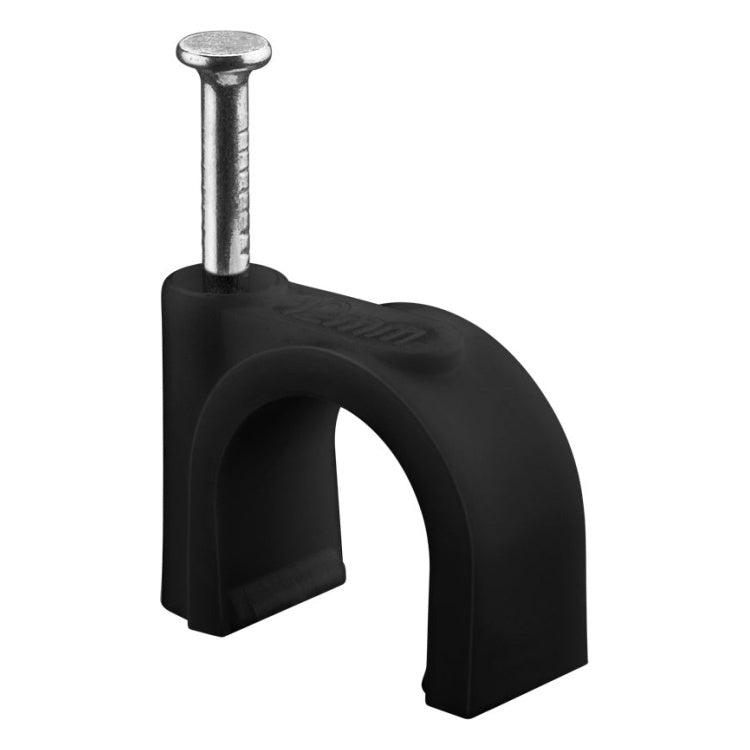 GK-12578 Kabelclips met Spijker voor 12 mm Kabel - Zwart - 100 stuks