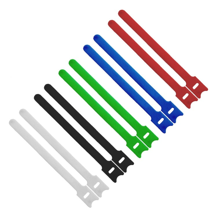 GK-12633 Herbruikbare Klittenband Kabelbinders - 12 × 125 millimeter - 10 stuks - 5 kleuren