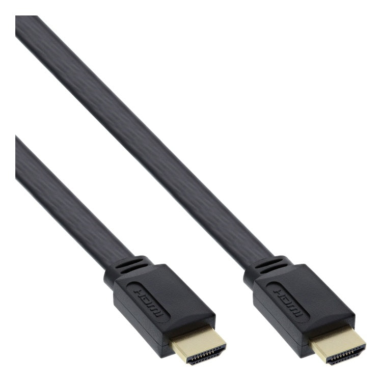 GK-12708 3 meter InLine HDMI High Speed platte kabel met Ethernet - HDMI-A male naar male - Zwart