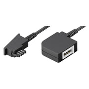 GK-12752 6 meter Goobay TAE-F telefoonverlengkabel - male naar female - 4-polig - Zwart