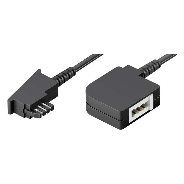 GK-12752 6 meter Goobay TAE-F telefoonverlengkabel - male naar female - 4-polig - Zwart