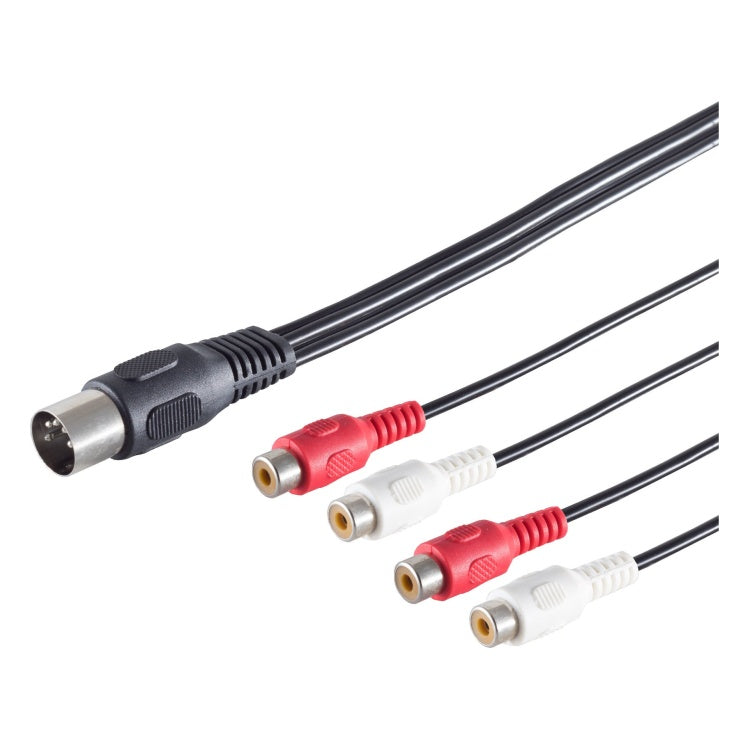GK-12756 20 cm DIN naar RCA audiokabel - 5-polige DIN male naar 4× RCA female
