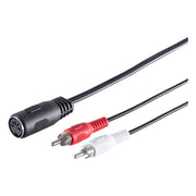 GK-12757 20 cm DIN naar RCA audiokabel - 5-polige DIN female naar 2× RCA male - Zwart