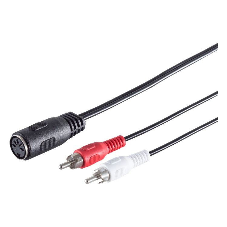 GK-12757 20 cm DIN naar RCA audiokabel - 5-polige DIN female naar 2× RCA male - Zwart