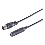 GK-12760 20 cm DIN naar 6,3 mm jack audiokabel - 5-polige DIN male naar 6,3 mm jack female - Zwart