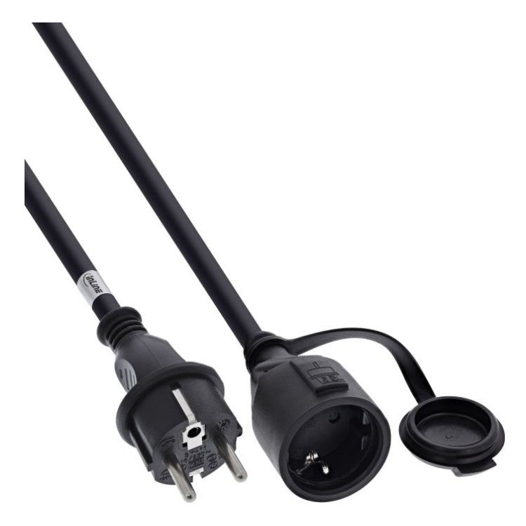 GK-12783 5 meter InLine verlengkabel - Schuko - IP44 - voor buitengebruik - Zwart