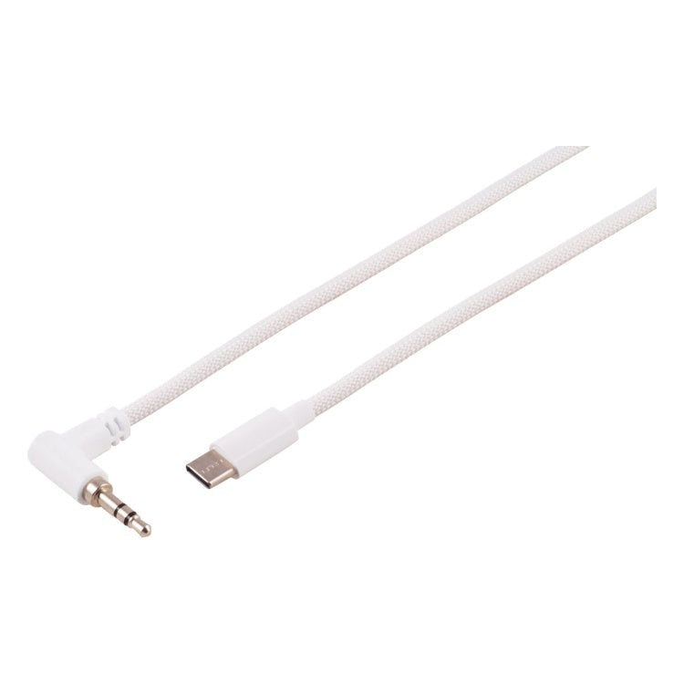 GK-12789 90 cm S/CONN USB-C naar 3,5 mm jack audiokabel - Haaks - Wit