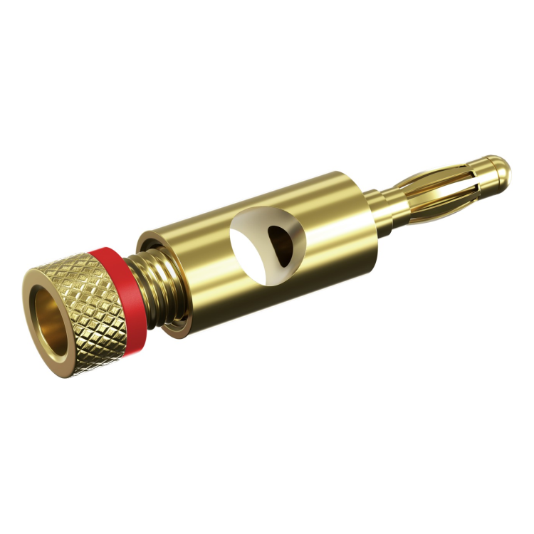 GK-12806 Goobay luidsprekerconnector 4 mm - schroefbevestiging - verguld - Rood