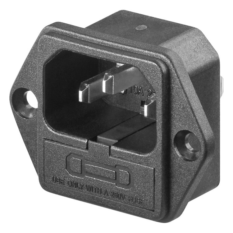 GK-12808 Goobay IEC C14 inbouwstekker met zekeringhouder - 10A - 250V - Zwart