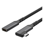 GK-12821 50 cm Flexline USB-C 3.2 Gen 2 verlengkabel 90° - 10 Gbit/s - 100W PD - 4K 60Hz - Zwart
