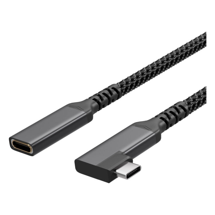 GK-12822 1,5 meter Flexline USB-C 3.2 Gen 2 verlengkabel 90° - 10 Gbit/s - 100W PD - 4K 60Hz - Zwart