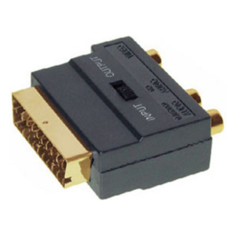 GK-12844 S-conn SCART-adapter - 3× RCA en S-Video - IN/OUT - vergulde contacten
