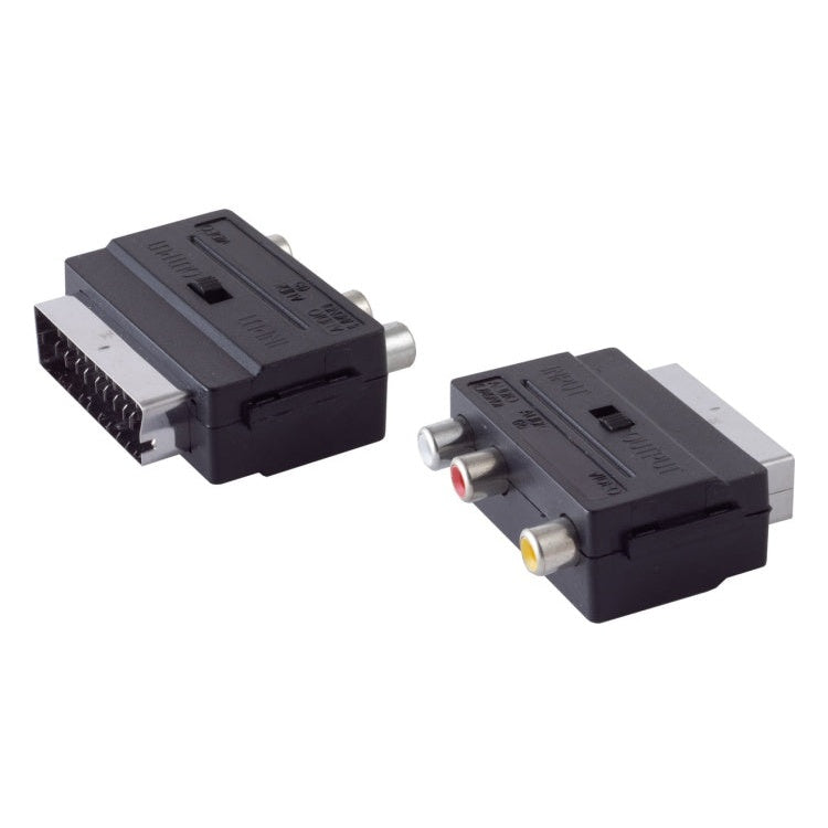 GK-12846 S-conn SCART-adapter - 3× RCA - IN/OUT-schakelaar
