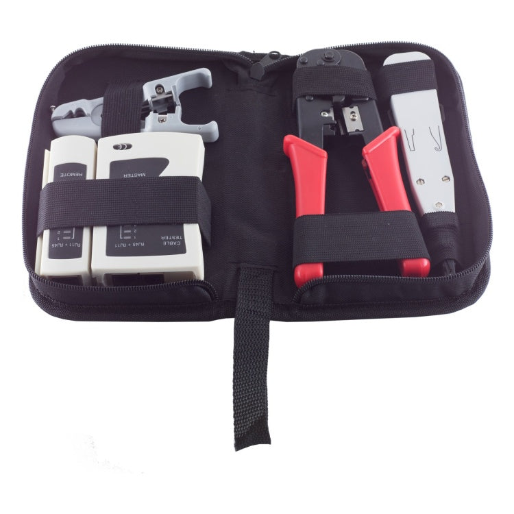 GK-12849 S-Conn 4-delige netwerkgereedschapset - RJ45/RJ12 - met LAN-tester en opbergtas