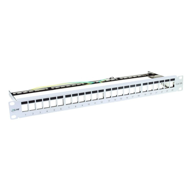 GK-12875 InLine leeg patchpanel 19 inch 1U - 24 poorten - Snap-In - lichtgrijs
