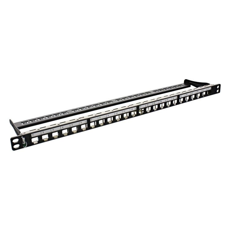 GK-12877 InLine leeg patchpanel 19 inch 0,5U - 24 poorten - Keystone Snap-In - zwart