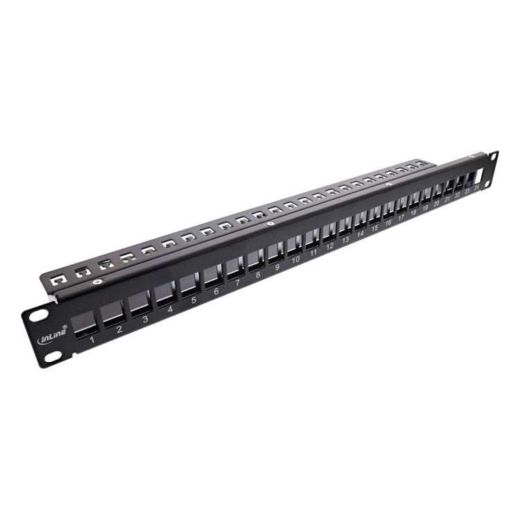 GK-12879 InLine leeg patchpanel 19 inch 1U - 24 poorten - korte inbouwdiepte - zwart