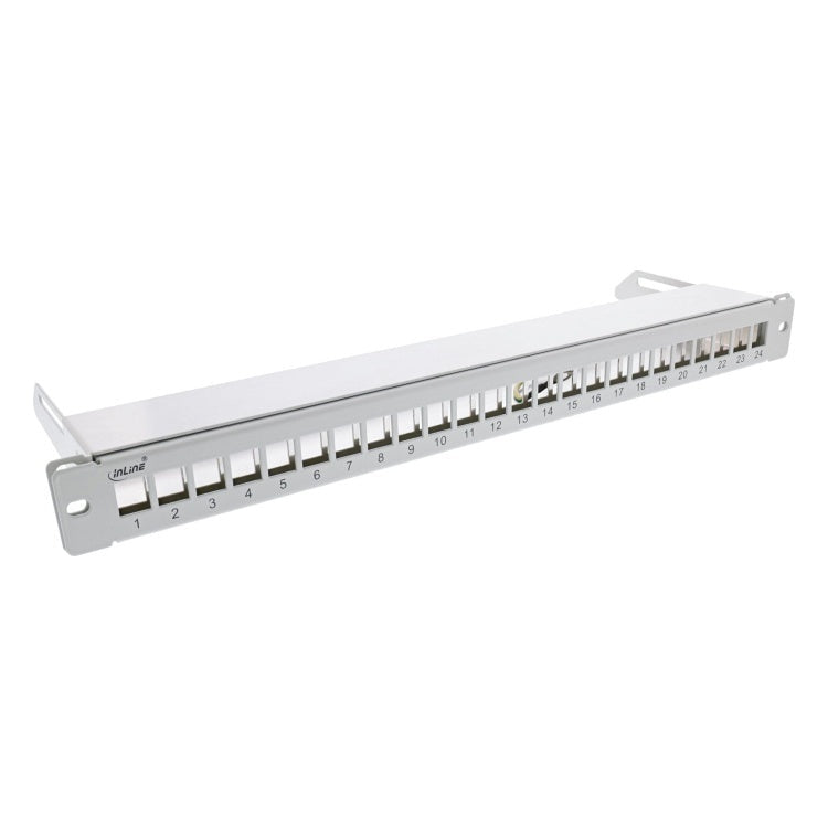 GK-12880 InLine uitschuifbaar leeg patchpanel 19 inch 1U - 24 poorten - Snap-In - lichtgrijs
