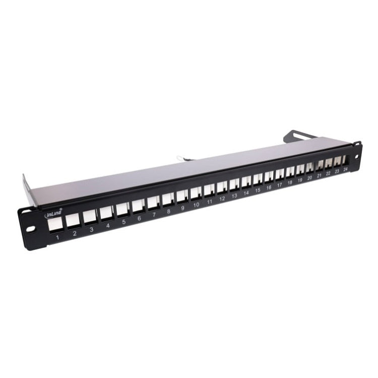 GK-12881 InLine uitschuifbaar leeg patchpanel 19 inch 1U - 24 poorten - Snap-In - zwart
