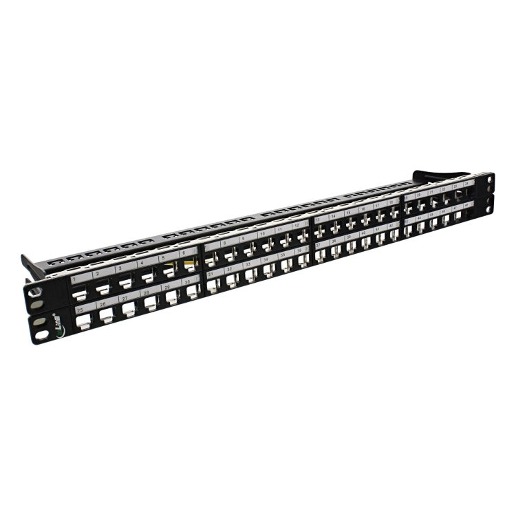 GK-12884 InLine leeg patchpanel 19 inch 1U - 48 poorten - Keystone Snap-In - zwart