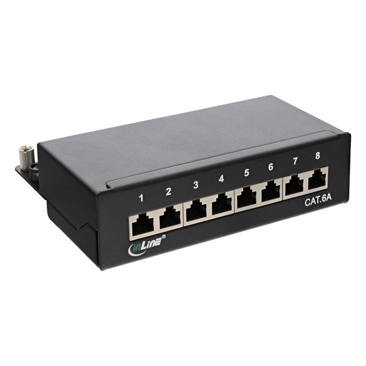GK-12885 InLine Cat.6A patchpanel 8-poorts - RJ45 - LSA - tafel- en wandmontage - zwart