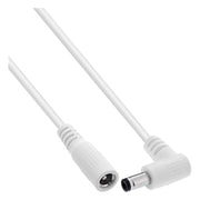 GK-12932 3 meter InLine DC-verlengkabel 5,5 × 2,1 mm - haakse male naar female - wit