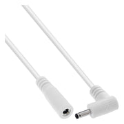 GK-12955 2 meter InLine DC-verlengkabel 3,5 × 1,35 mm - haakse male naar female - wit