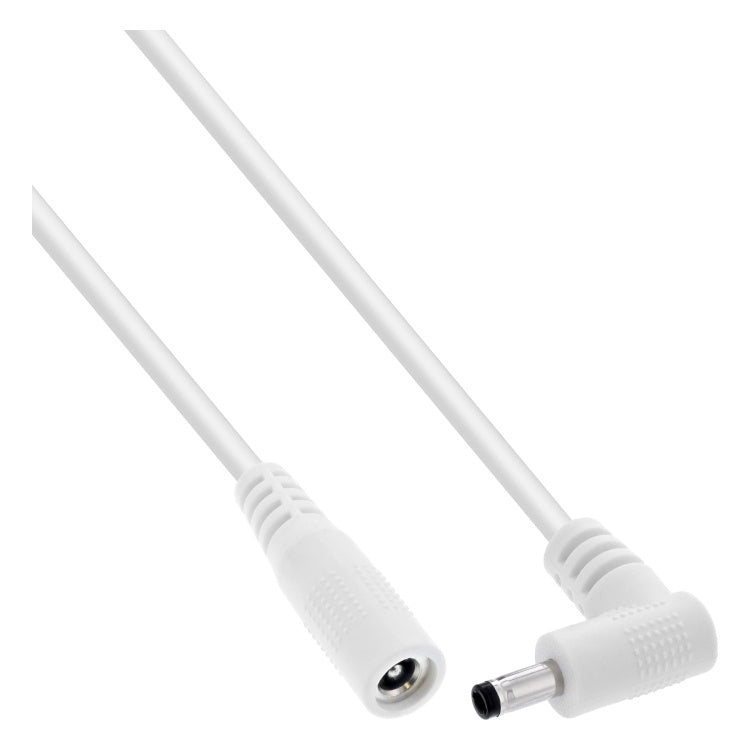 GK-12967 2 meter InLine DC-verlengkabel 4,0 × 1,7 mm - haakse male naar female - wit