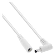 GK-12969 5 meter InLine DC-verlengkabel 4,0 × 1,7 mm - haakse male naar female - wit