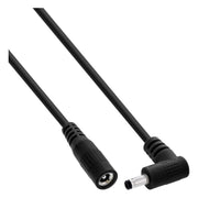 GK-12973 2 meter InLine DC-verlengkabel 4,0 × 1,7 mm - haakse male naar female - zwart