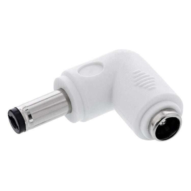 GK-12978 Haakse DC-adapter 5.5 x 2.1 mm - male naar female - wit