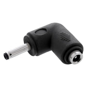 GK-12980 Haakse DC-adapter 3,5 × 1,35 mm - male naar female - Zwart