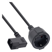GK-12983 50 cm InLine stroomadapterkabel haakse IEC C14 naar Schuko-stopcontact - 10 A - zwart