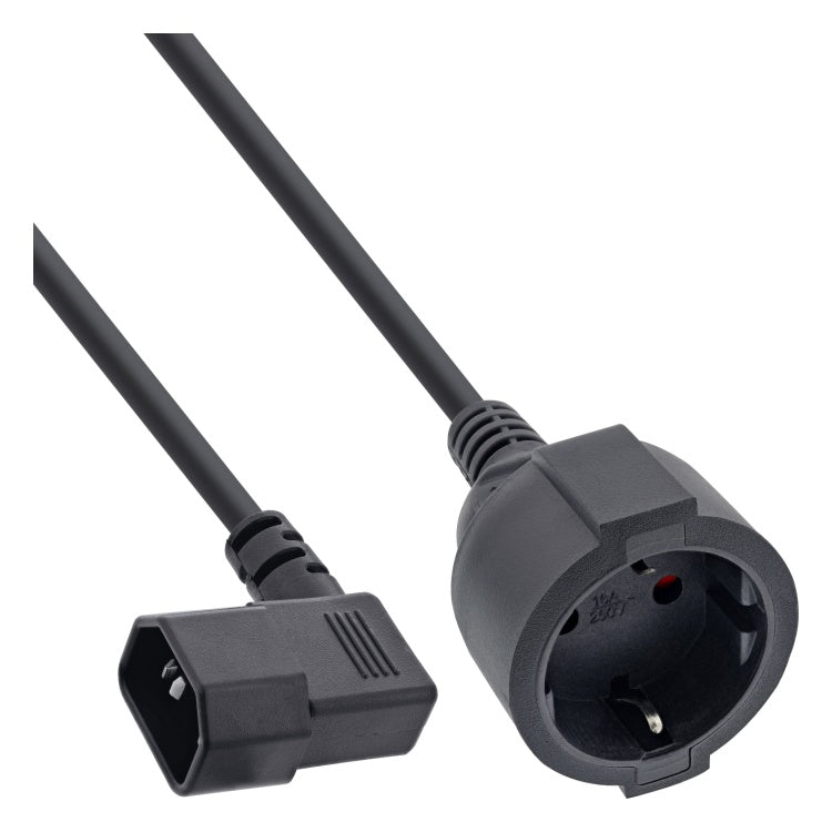 GK-12983 50 cm InLine stroomadapterkabel haakse IEC C14 naar Schuko-stopcontact - 10 A - zwart