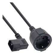 GK-12984 1 meter InLine stroomadapterkabel haakse IEC C14 naar Schuko-stopcontact - 10 A - zwart