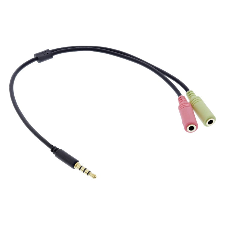 GK-12998 2 meter InLine headset-adapterkabel - 3,5 mm jack 4-polig naar 2× 3,5 mm jack female - CTIA - Zwart