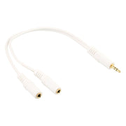 GK-13007 10 cm InLine stereo Y-splitter - 3,5 mm jack male naar 2× 3,5 mm jack female - wit