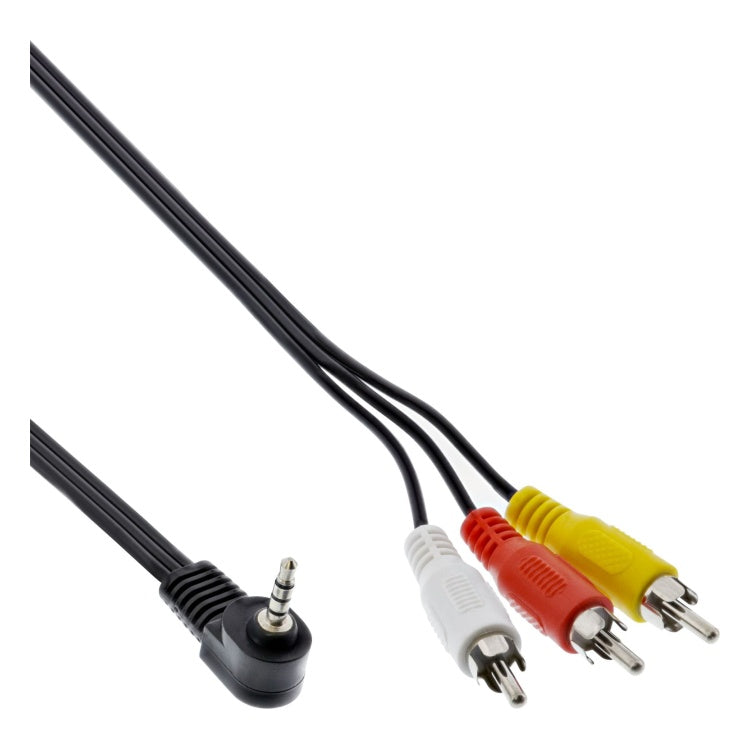 GK-13008 1,5 meter InLine audio/video kabel - 3,5 mm 4-polige jack naar 3x RCA - Zwart